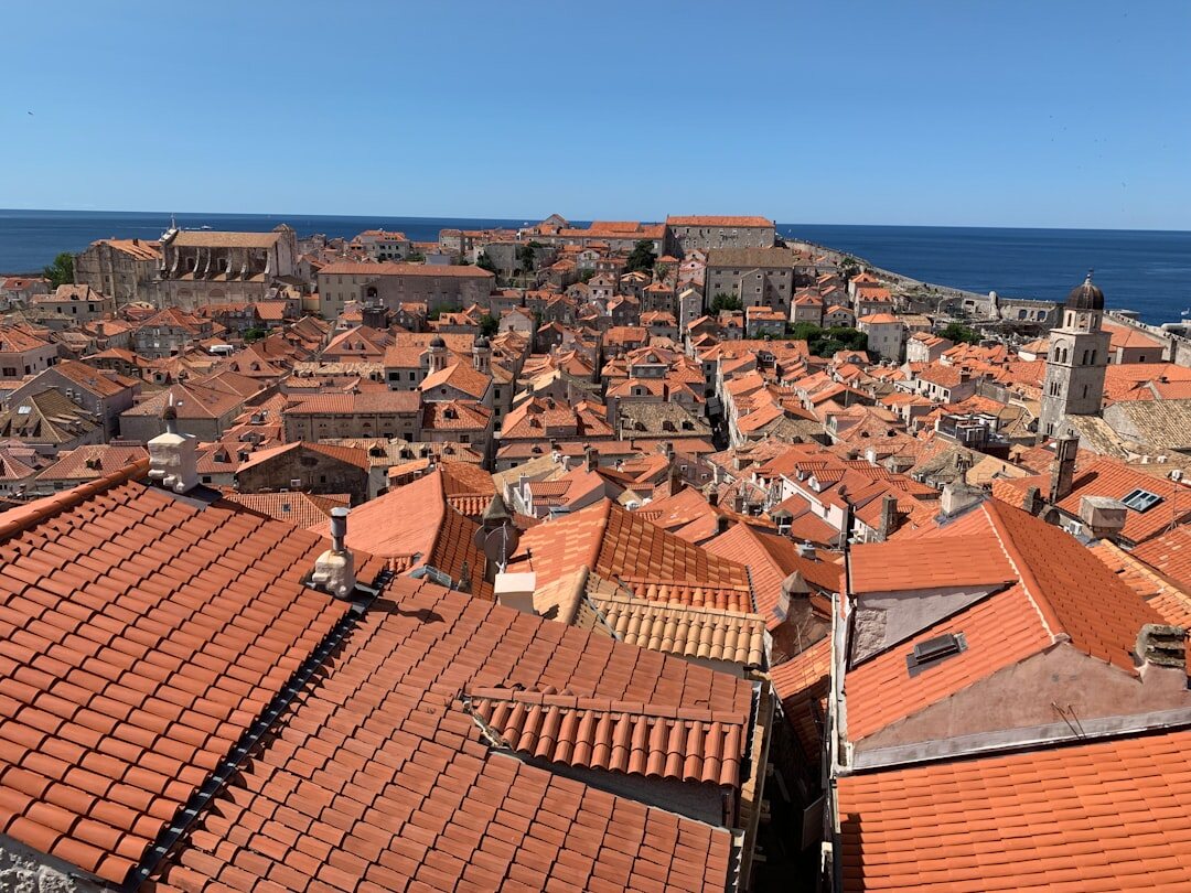 Dubrovnik city walls overlooking terracotta rooftops