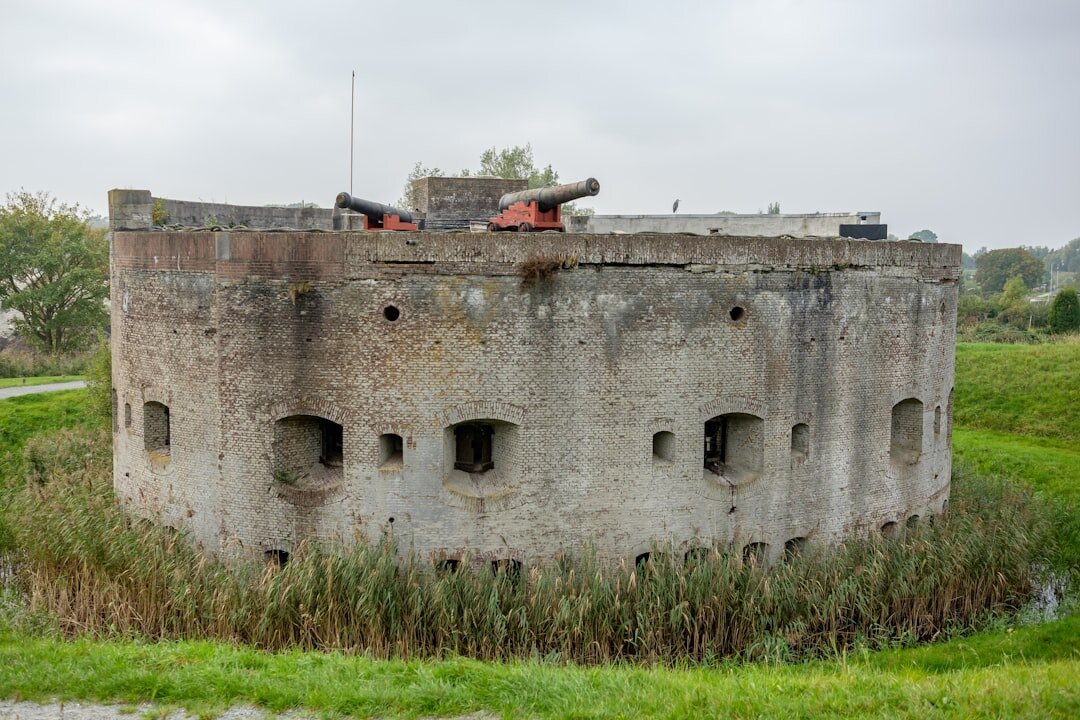 Ancient defensive walls of Ston winding over hills